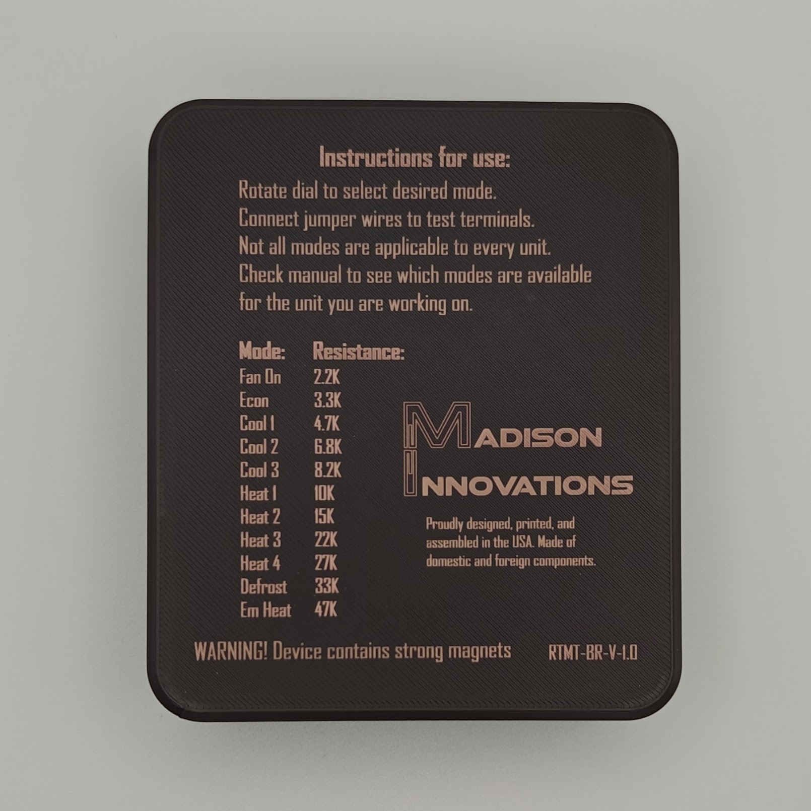 ReliaTel Test Mode Thing — back